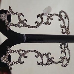 Macasite lke Art Deco Earrings 4"